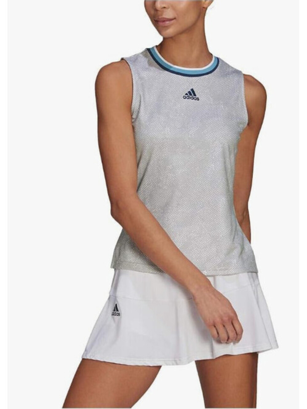 adidas Womens Match Tank PB White/Crew Navy X-Small